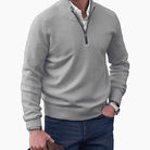 Men's Knit Half-Zip Sweater Quarter-Zip Pullover - Image 5