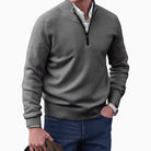 Men's Knit Half-Zip Sweater Quarter-Zip Pullover - Image 6