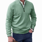 Men's Knit Half-Zip Sweater Quarter-Zip Pullover - Image 8