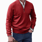 Men's Knit Half-Zip Sweater Quarter-Zip Pullover - Image 9