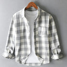 Men's Long Sleeve Plaid Button Down Shirt Spread Collar - Image 4