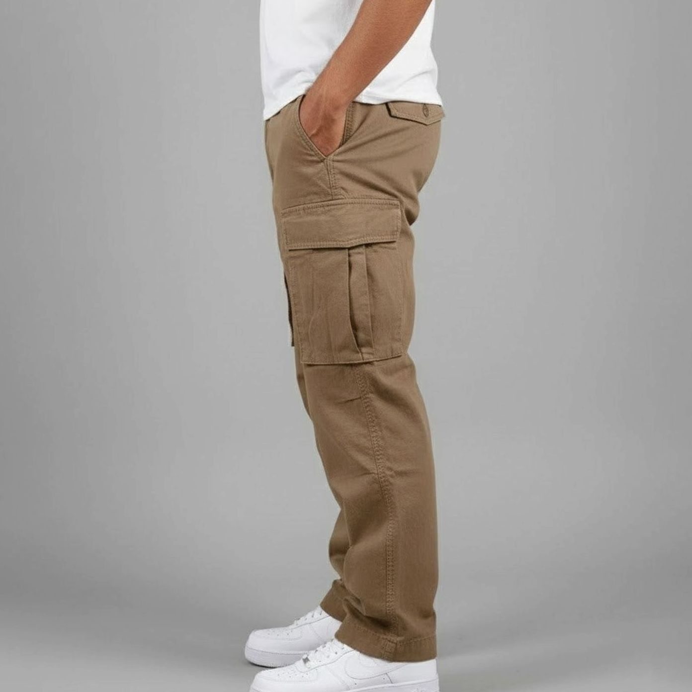 Men's Relaxed Fit Multi-Pocket Streetwear Cargo Pants - Image 3