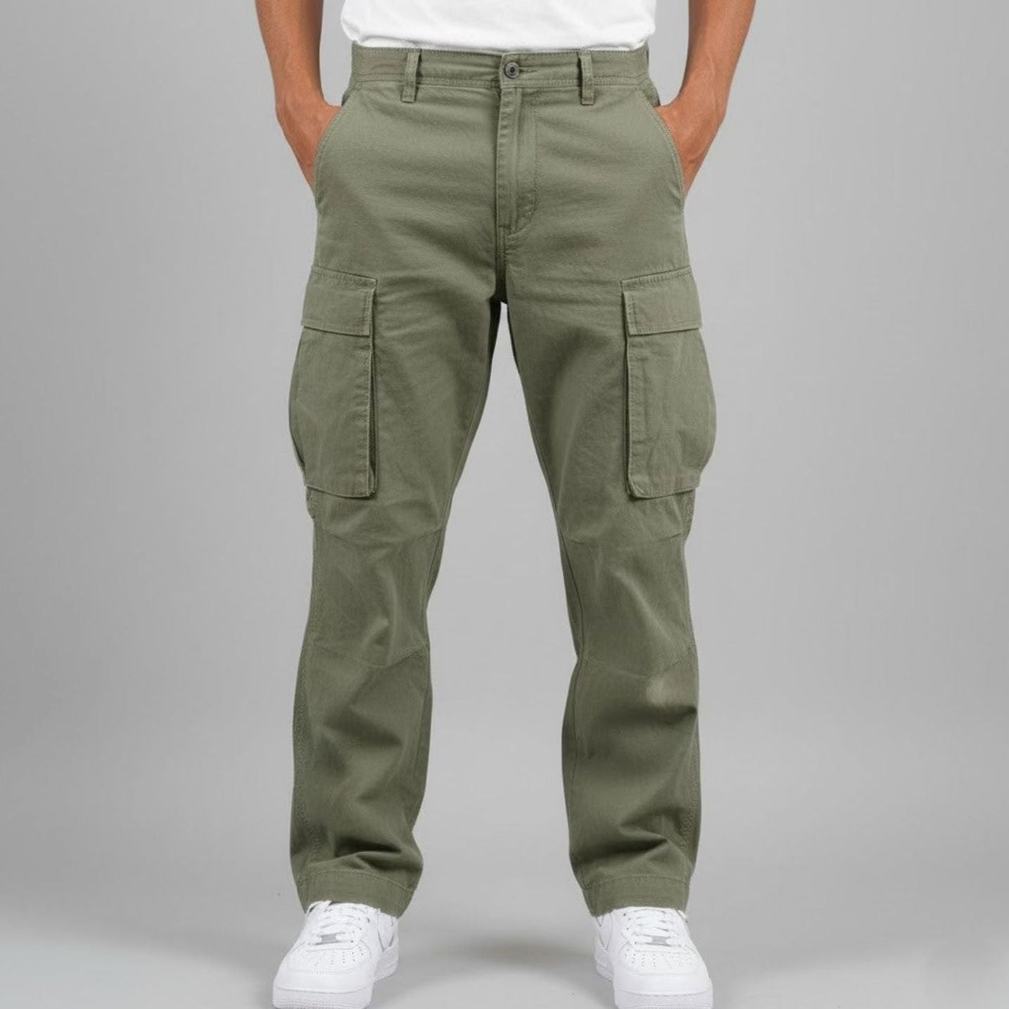 Men's Relaxed Fit Multi-Pocket Streetwear Cargo Pants - Image 5