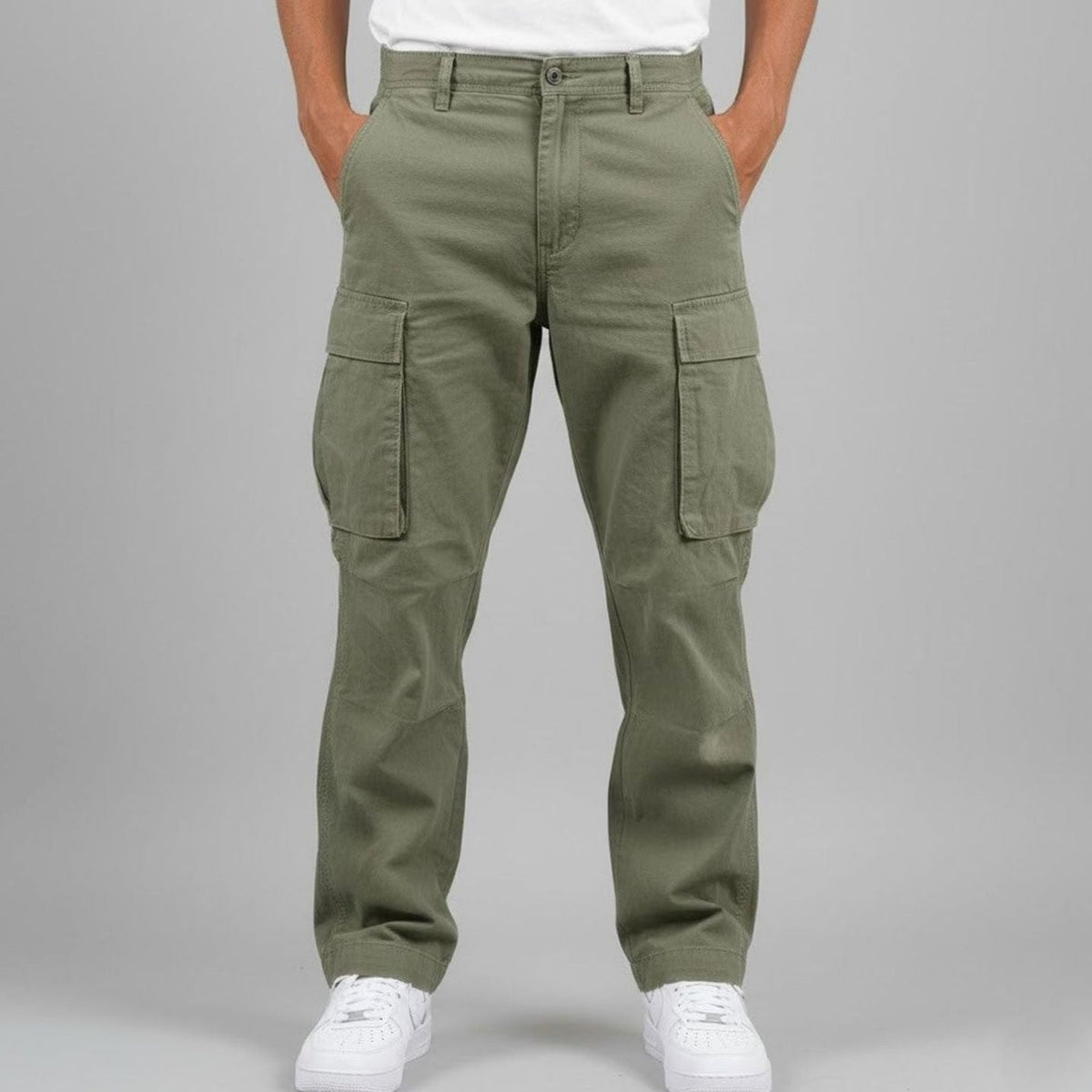 Men's Relaxed Fit Multi-Pocket Streetwear Cargo Pants - Image 5