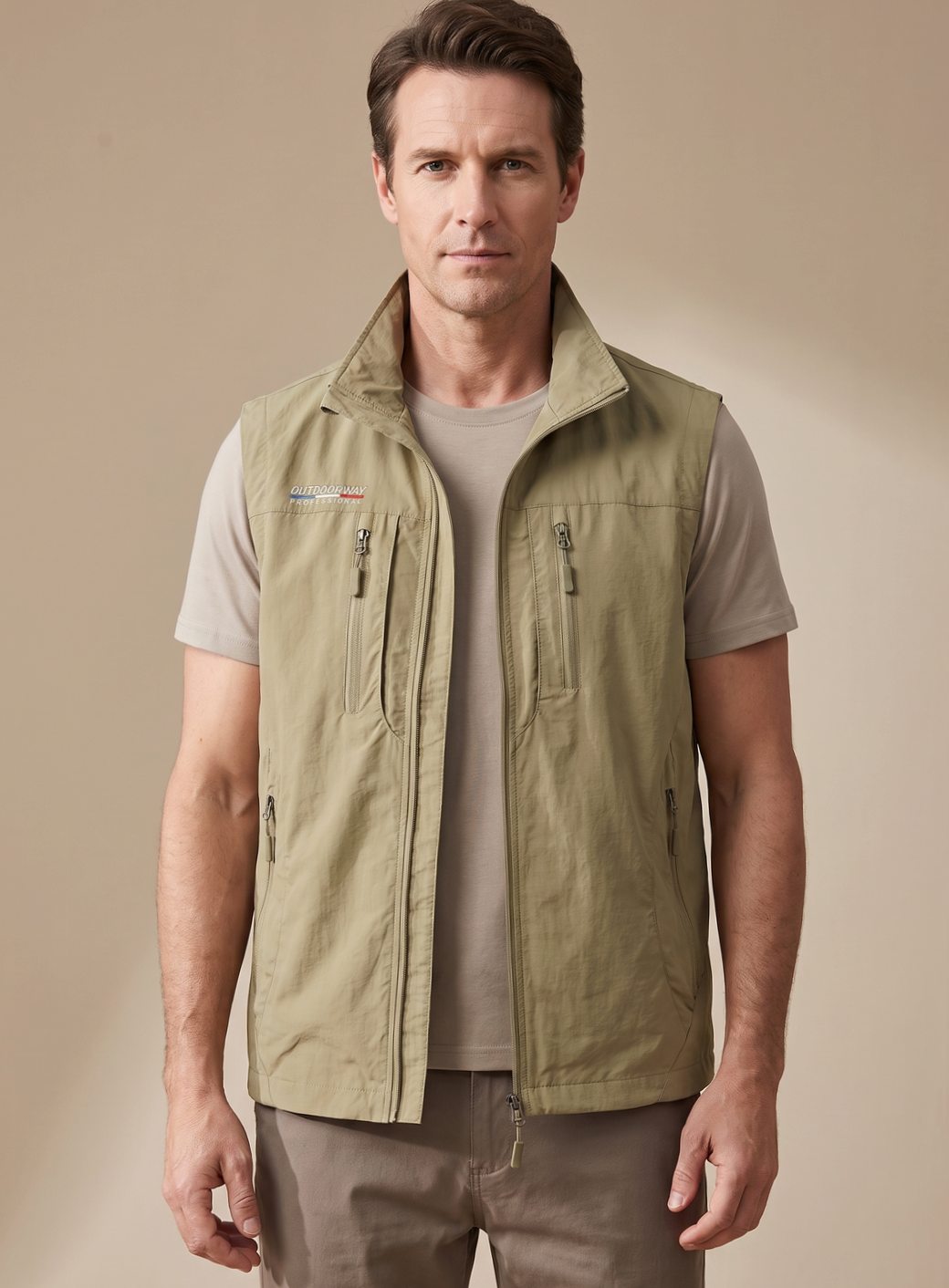 Men's Multi-Pocket Cargo Vest Sleeveless Lightweight Utility - Image 4