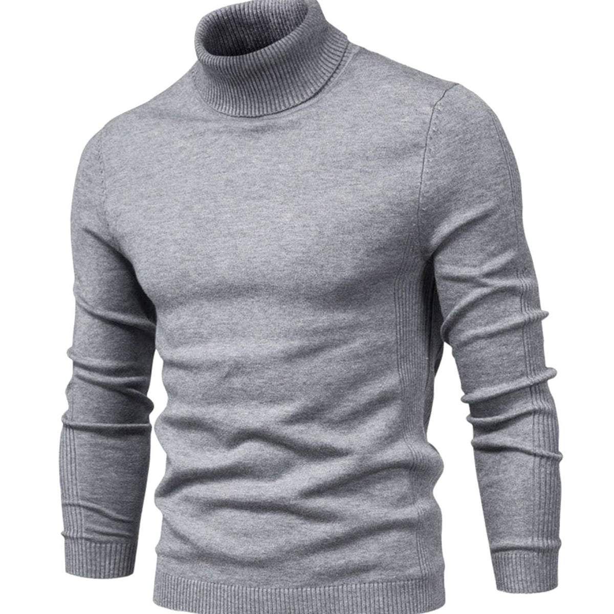 Men's Slim Fit Ribbed Turtleneck Knit Sweater