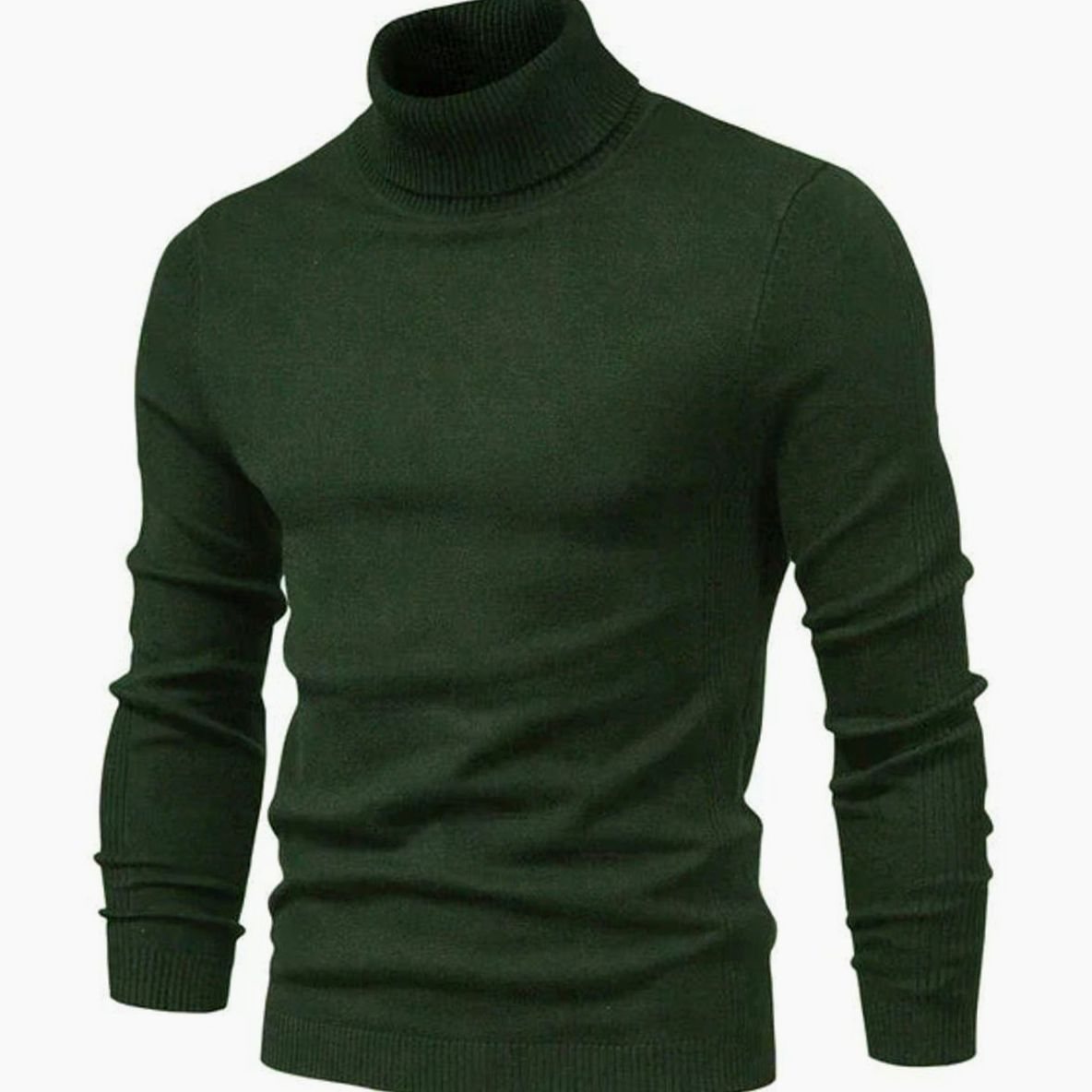 Men's Slim Fit Ribbed Turtleneck Knit Sweater - Image 5