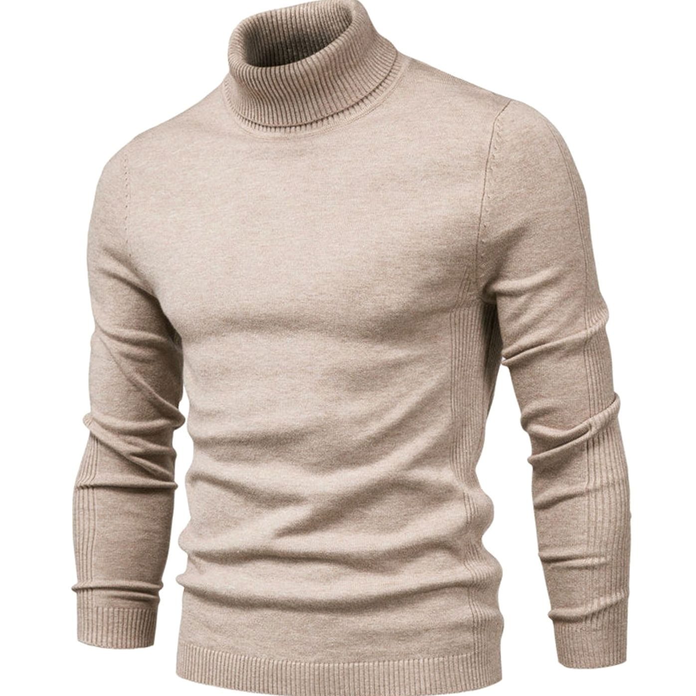Men's Slim Fit Ribbed Turtleneck Knit Sweater - Image 6