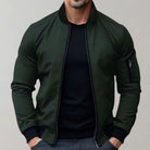 Men's Slim Fit Zip-Up Bomber Jacket Ribbed Collar - Image 4