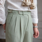 Men's High-Rise Pleated Trousers Cuffed Hem - Image 12