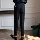 Men's High-Rise Pleated Trousers Cuffed Hem - Image 5