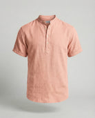 Men's Linen Mandarin Collar Short Sleeve Shirt - Image 6