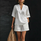Lightweight Shorts Set with V-Neck