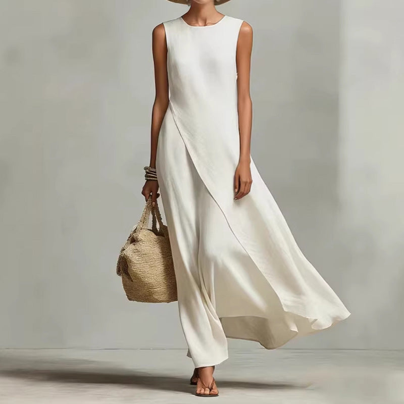 Acelina | Elegantes asymmetrisches Maxikleid in ärmelloser Form - Image 2