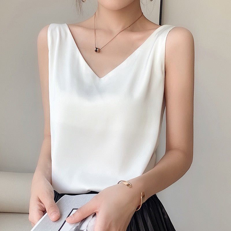 Women Silky Tank Top Sleeveless Camisole - Image 2