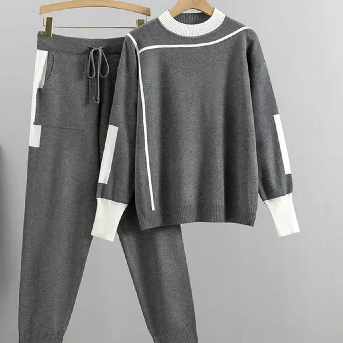 Women 2 Piece Knit Sweater Jogger Set