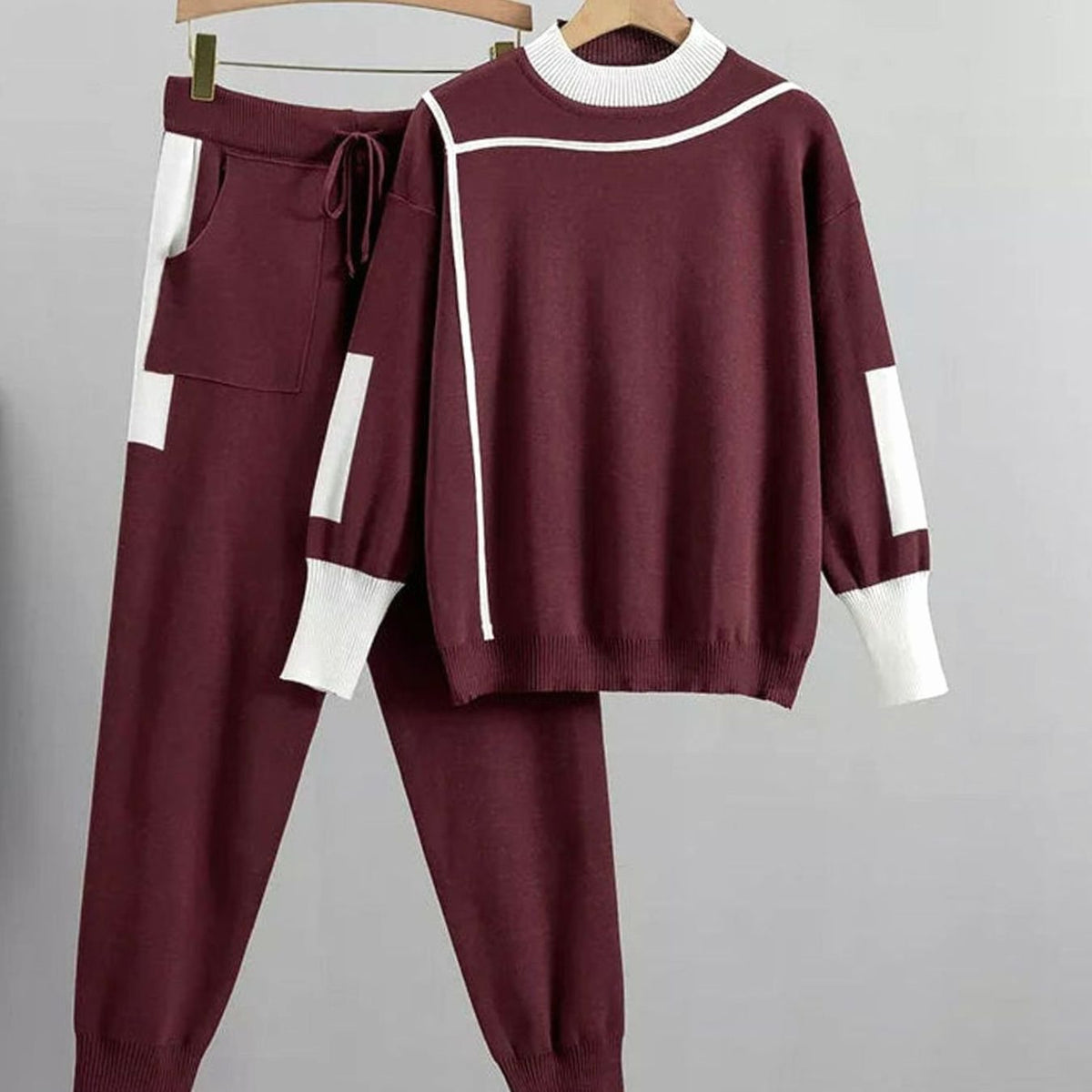 Women 2 Piece Knit Sweater Jogger Set - Image 3