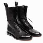 Women Genuine Leather Lace-Up Cap Toe Ankle Boots - Image 3