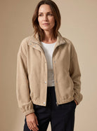 Women Waffle Knit Cropped Stand Collar Jacket - Image 6