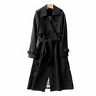 Women Double-Breasted Belted Longline Trench Coat - Image 2