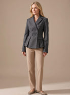 Women Double-Breasted Peplum Blazer Notch Lapel - Image 5