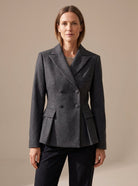 Women Double-Breasted Peplum Blazer Notch Lapel - Image 6