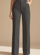 Women High Waist Wide Leg Pleated Dress Pants - Image 3