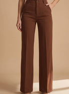 Women High Waist Wide Leg Pleated Dress Pants - Image 6