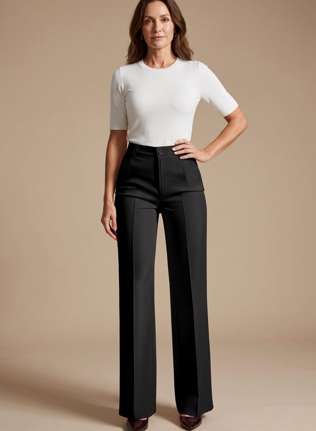 Women High Waist Wide Leg Pleated Dress Pants - Image 8