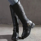 Women's Orthopedic Leather Knee-High Buckle Boots