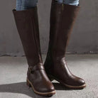 Women's Orthopedic Leather Knee-High Buckle Boots - Image 2