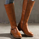 Women's Orthopedic Leather Knee-High Buckle Boots - Image 4