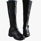 Women's Orthopedic Leather Knee-High Buckle Boots - Image 5