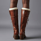 Women's Studded Lace-Up Block Heel Knee-High Boots - Image 12