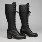 Women's Studded Lace-Up Block Heel Knee-High Boots - Image 2