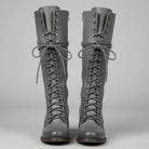 Women's Studded Lace-Up Block Heel Knee-High Boots - Image 3