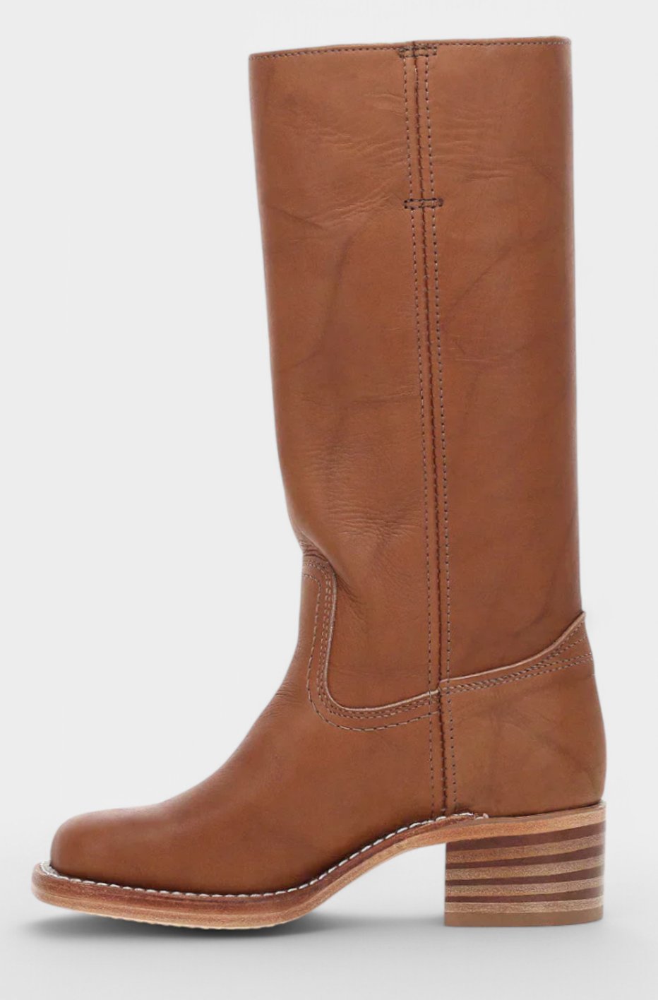 Women Genuine Leather Stacked Heel Knee High Boots - Image 11