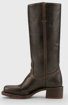 Women Genuine Leather Stacked Heel Knee High Boots - Image 18