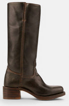 Women Genuine Leather Stacked Heel Knee High Boots - Image 19