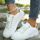 Women's Quilted Orthopedic Lace-Up Platform Sneakers - Image 4
