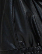 Women's Oversized Faux Leather Bomber Jacket Zip-Up - Image 9