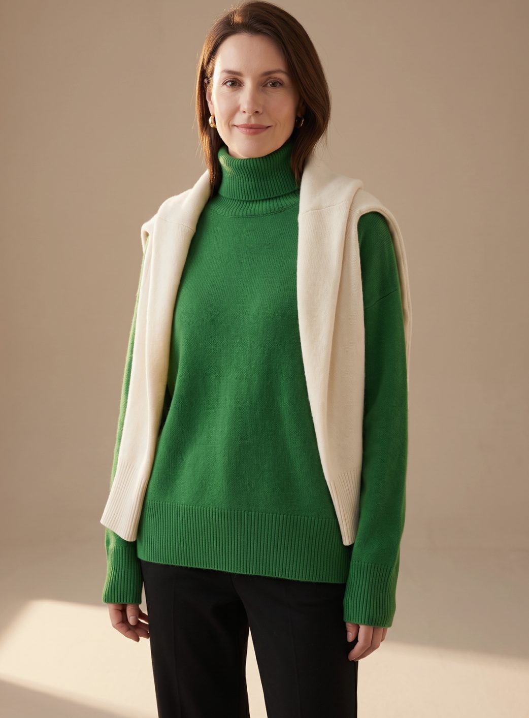 Women Oversized Knit Turtleneck Pullover Sweater - Image 6