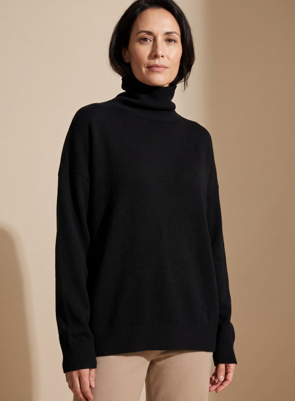 Women Oversized Knit Turtleneck Pullover Sweater - Image 7