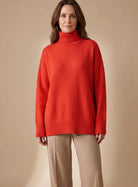 Women 2 Piece Knit Lounge Set Oversized Turtleneck Wide Leg - Image 9