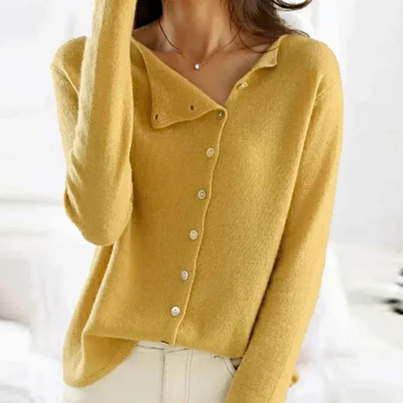 Women's Relaxed Fit Button Front Knit Cardigan Sweater - Image 4