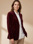 Women Velvet Gold-Button Slim Fit Blazer - Image 7