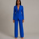 Women Tailored Single Button Blazer Wide Leg Pant Suit Set - Image 10