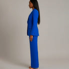 Women Tailored Single Button Blazer Wide Leg Pant Suit Set - Image 11