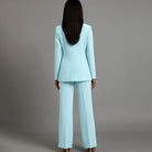 Women Tailored Single Button Blazer Wide Leg Pant Suit Set - Image 15