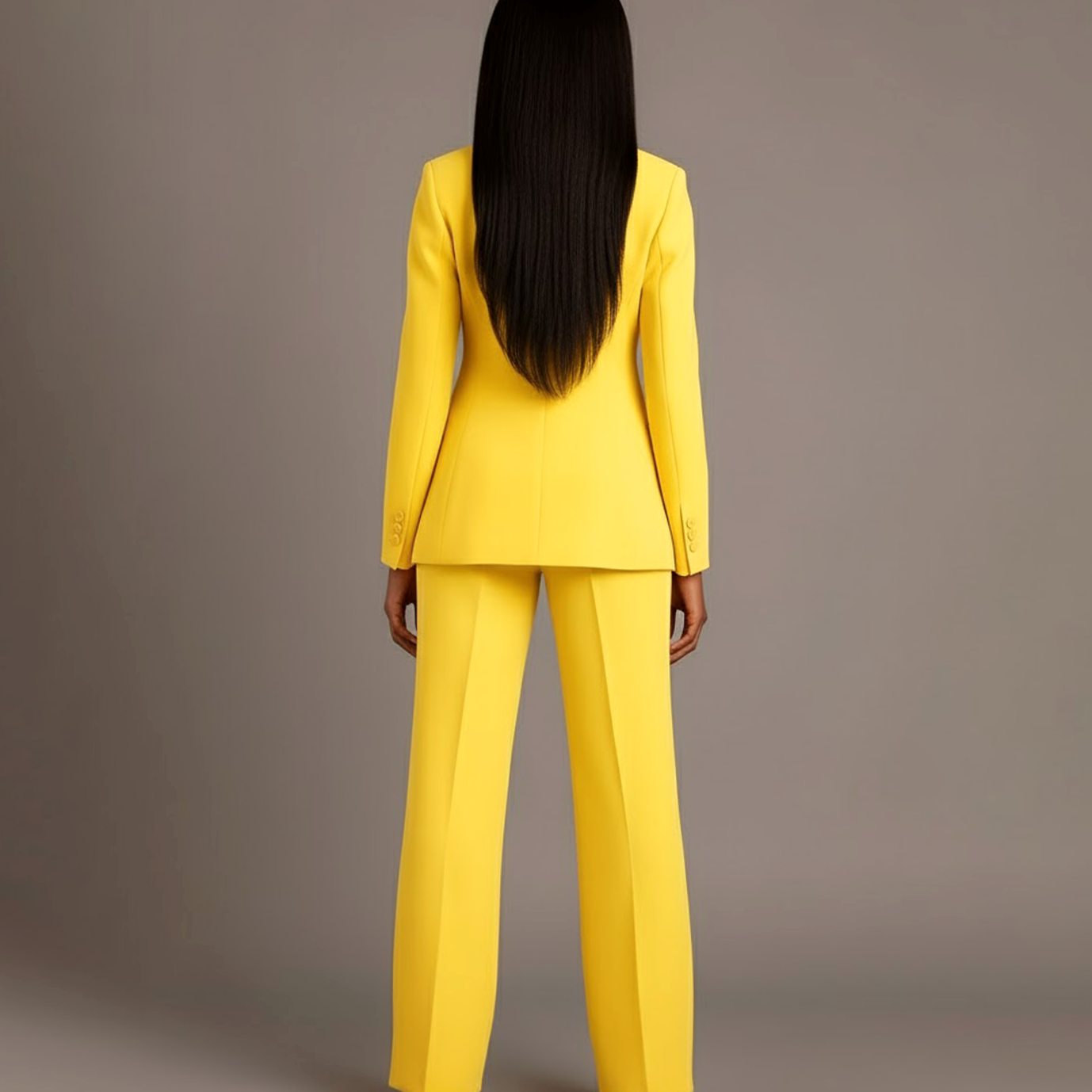 Women Tailored Single Button Blazer Wide Leg Pant Suit Set - Image 18